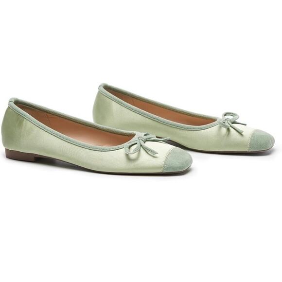 C. Paravano Women's Ballet Flats Shoes Size EU 41 /US 10.5 Light Green Brand New - Picture 2 of 5